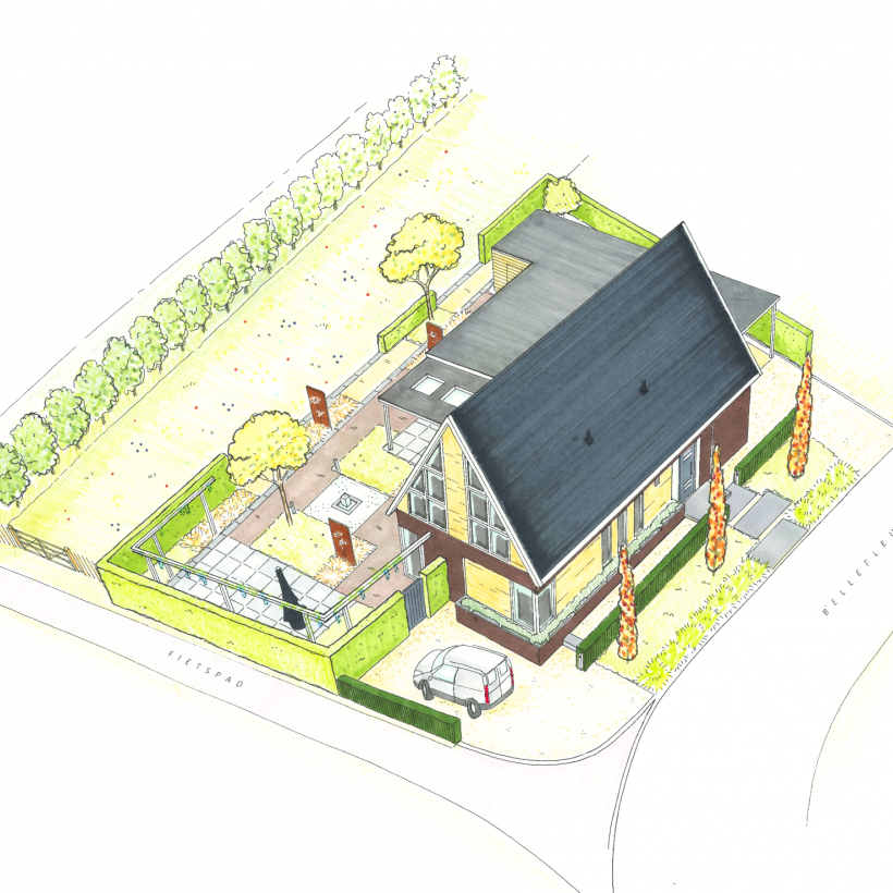 Villatuin impressie lith